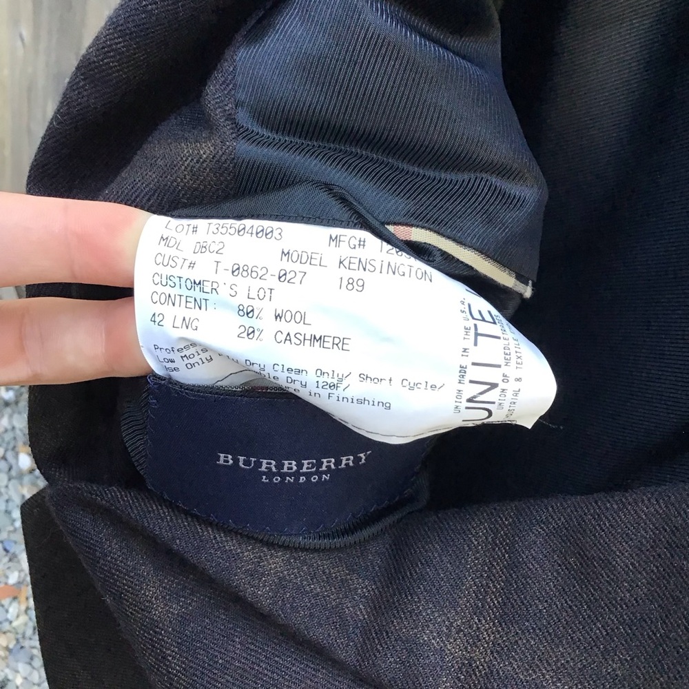 Burberry London Kensington Wool Cashmere Blazer 42 Long Plaid Mens Designer - Picture 5 of 7